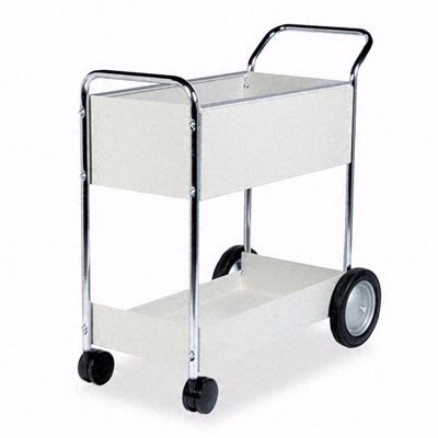 FELLOWES Steel Mail Cart, 150-Folder Capacity, 20-1/2 x 38-1/2 x 39-1/4, Dove Gray